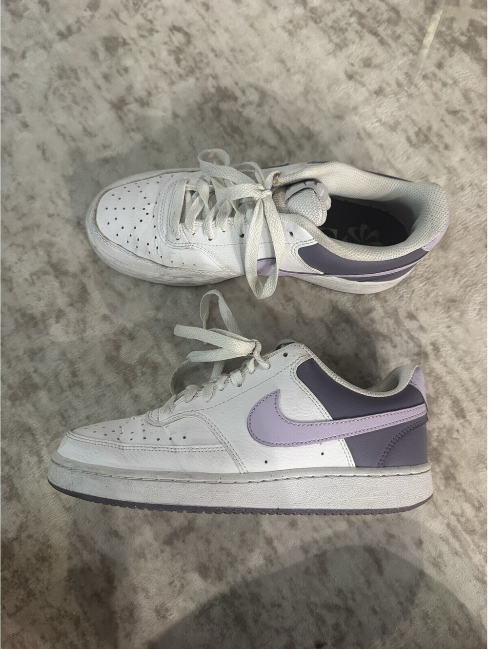 Size 7.5 - Nike Court Vision Low White Lilac Bloom W